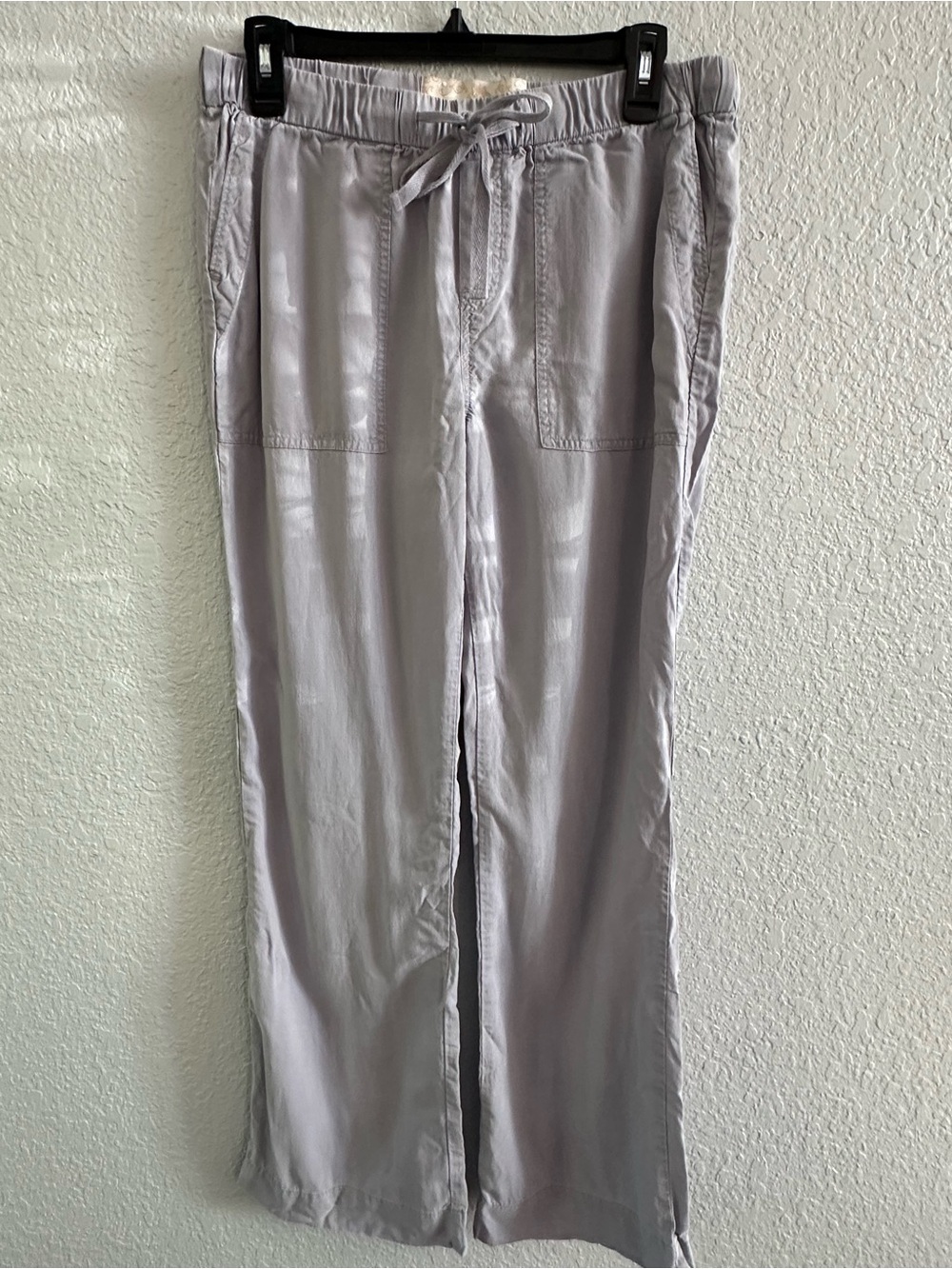 Bella Dahl Gray Tencel Lyocell Drawstring Wide Leg Pants Medium